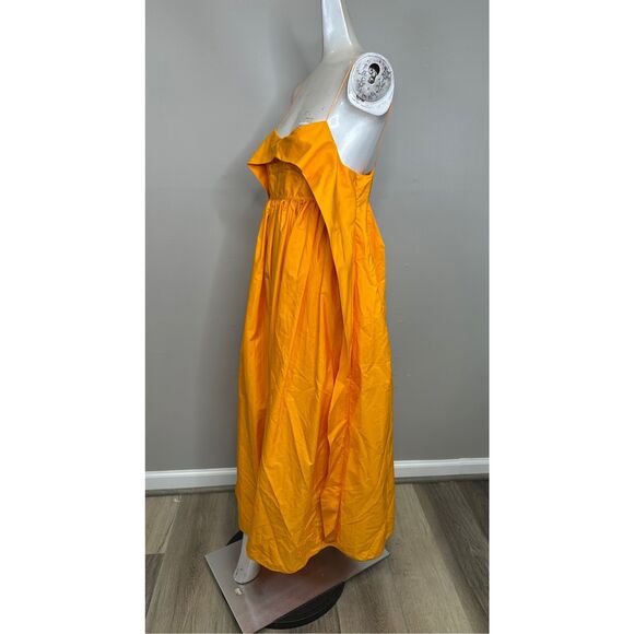 Cecilie Bahnsen Susa Organic Cotton Midi Dress in Tangerine US 8 $1095 - Picture 7 of 12